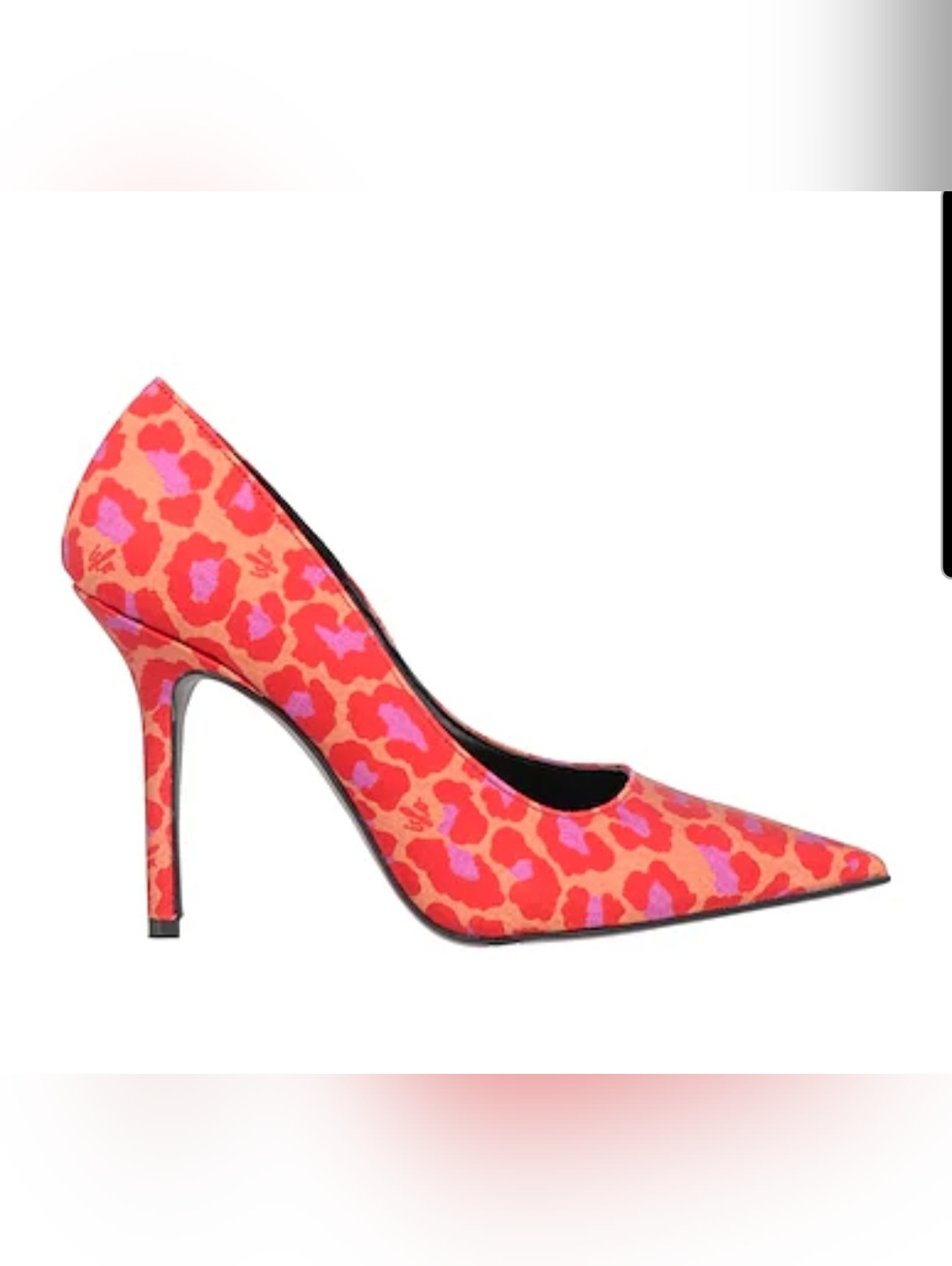 Women's Red-Pink Leopard Print Pointed Toe Stiletto Pump